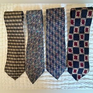 Vintage Lot of 4 Silk Geoffrey Beene Ties